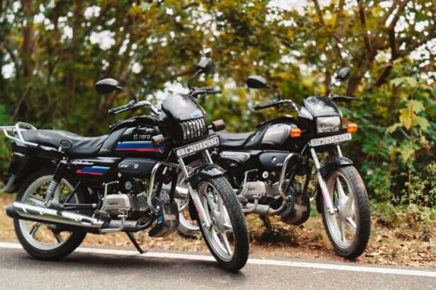 Two Hero commuter motorcycles known for strong fuel efficiency parked on an Indian road