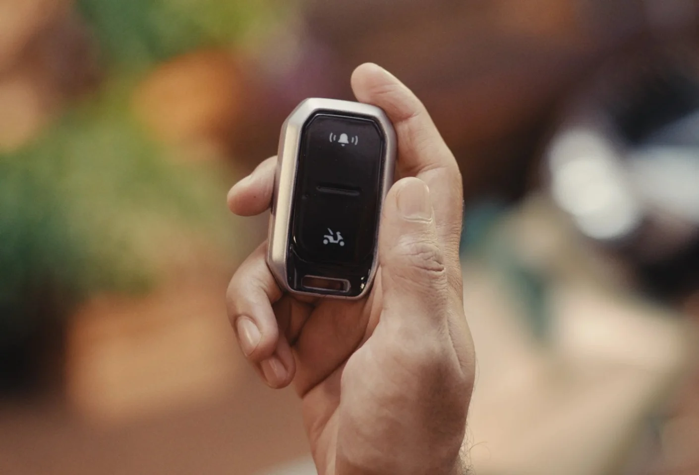 The key fob can be wirelessly recharged via a spot on the bike in an emergency